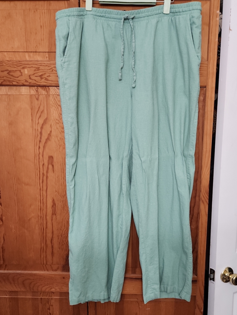 GAP Light Mint Drawstring Linen Pants